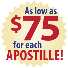 As Low As $75 for Each Apostille